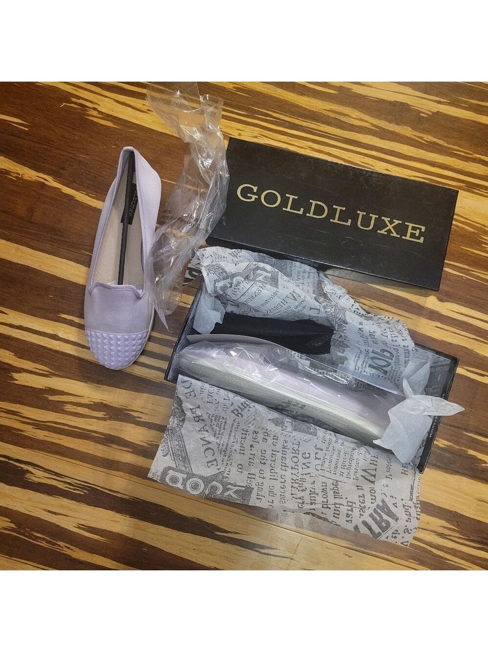 NIB Goldluxe slip-on flats in a soft blush pink/lavender tone, size 10 - Picture 2 of 7